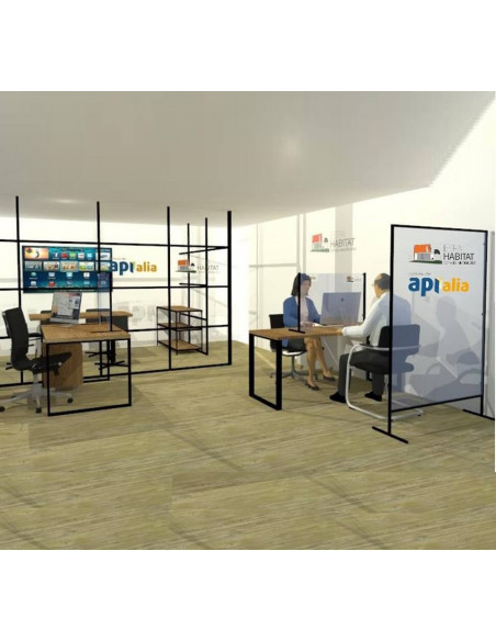 Porta separadora anticontagios atendimento ao público mop1022001