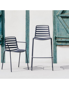 Stools for bar and terrace-Street stackable medium height stool by Enea for hotel and contract sta227002 2