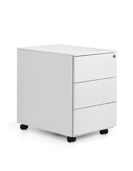 Bloco 3 gavetas metálica com rodas e fechadura aca2033001