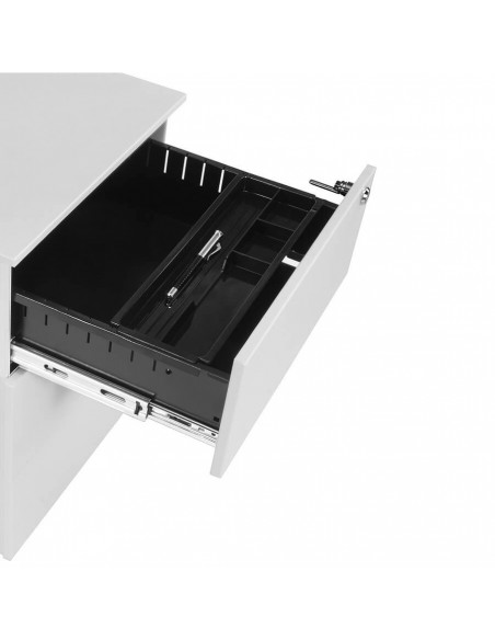 Bloco 3 gavetas metálica com rodas e fechadura aca2033001