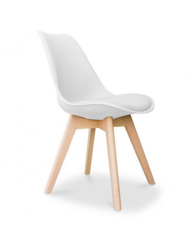 Silla de diseño en blanco o negro con pies de madera ssa2033001