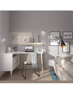 Taula escriptori de disseny en forma L amb  calaixos a mà esquerra mju2023001