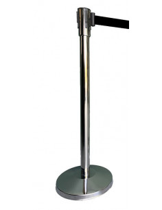 Separador e poste de sinalização na cor cromada e fita preta Trendy comp2037001 2