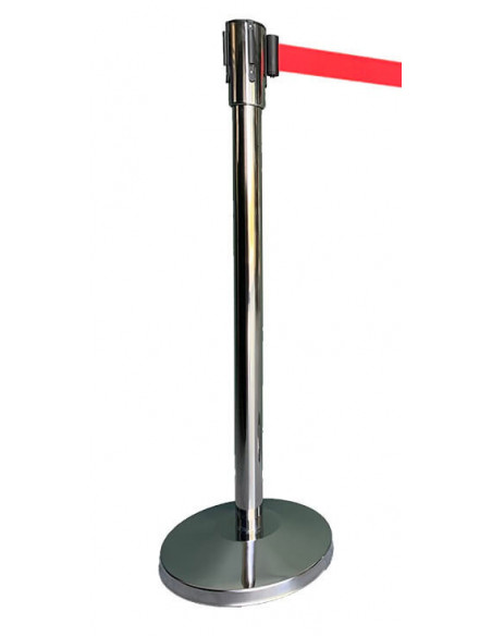 Divisorio e palo di segnalazione colore cromato e nastro in rosso Trendy comp2037001