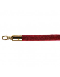 Cordão de veludo, cor bordô e fixação dourada do poste separador Velor comp2037003