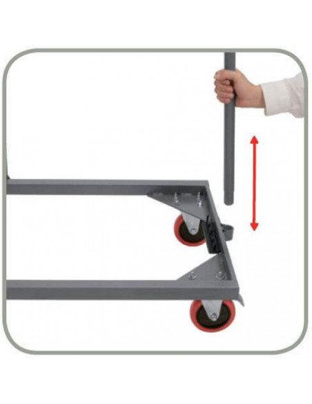 Chariot pliant et extensible pour tables de restauration pliantes de 90 cm mpl1061031