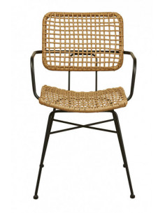 Poltrona moderna em rattan sintético e aço preto 2221 sho1092038 2