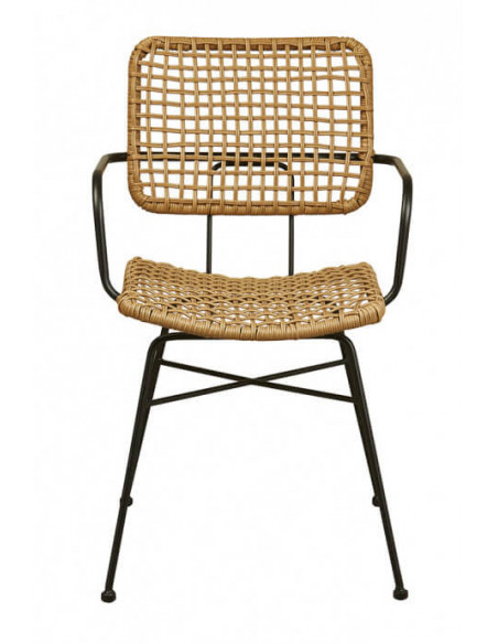 Poltrona moderna em rattan sintético e aço preto 2221 sho1092038