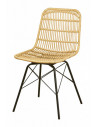 Modern chair in synthetic rattan and black steel 1223 sho1092036