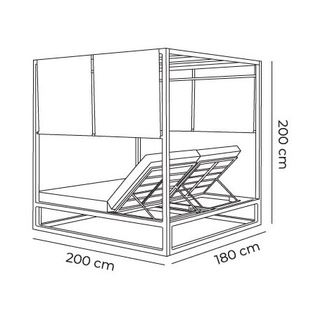 Cama reclinável balinesa de alumínio para praia e piscina sho2005008