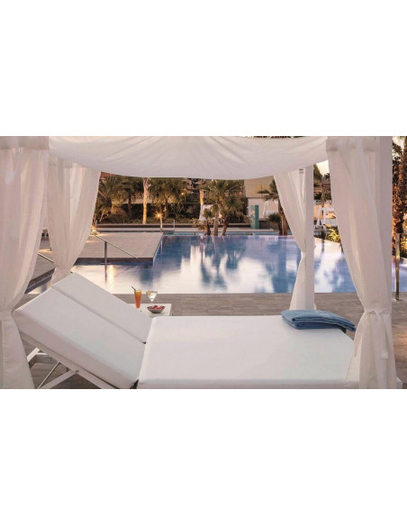 Lit de plage et de piscine balinais inclinable en aluminium sho2005008