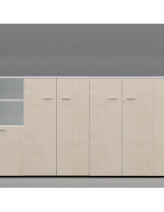 Armario de oficina de altura media con puertas altas 2