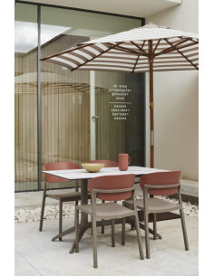 Parasol de madera Java de ezpeleta 3x3m arena sand 2