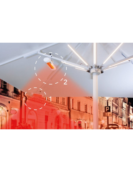 Parasol aluminum avec manivelle 4x4m pho2005006