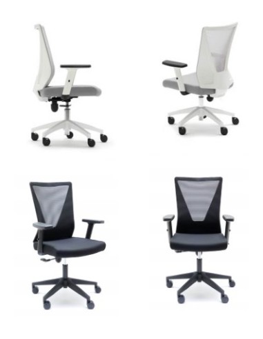 Swivel office chair white and  black mesh Tirana