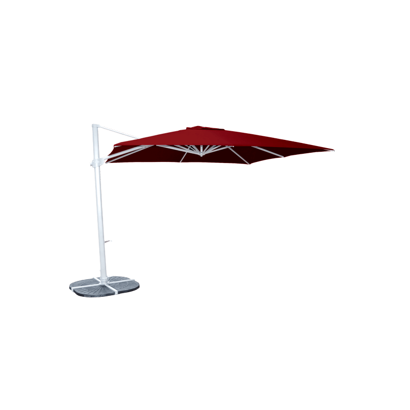 Parasol profesional 3x3 mástil desplazado granate