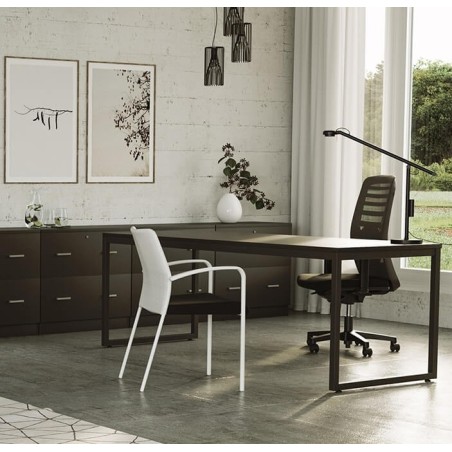 Chaise de bureau avec dossier en résille colorée 4 pieds sdi72002