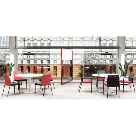 Chaise de bureau avec dossier en résille colorée 4 pieds sdi72002