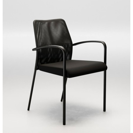 Chaise de bureau avec dossier en résille colorée 4 pieds sdi72002