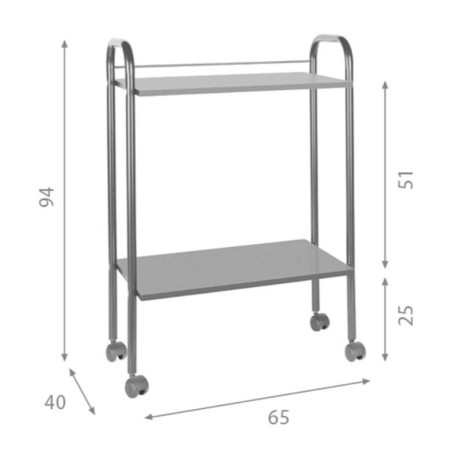 Mesa Carrito Metal y Madera Ecopostural fco4006001