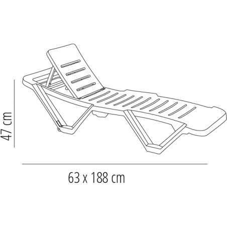 Outdoor set with 2 MASTER sun loungers, ANDORRA side table and storage compartment with lid and lock – Garbar-GARBAR