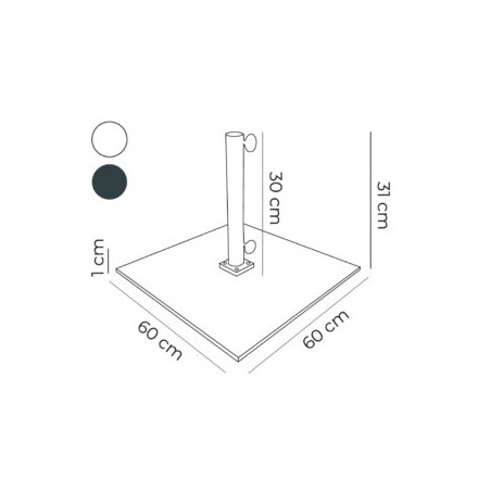 Base in metallo MP40 per ombrellone fino a 50 mm – 36 kg pho2005017