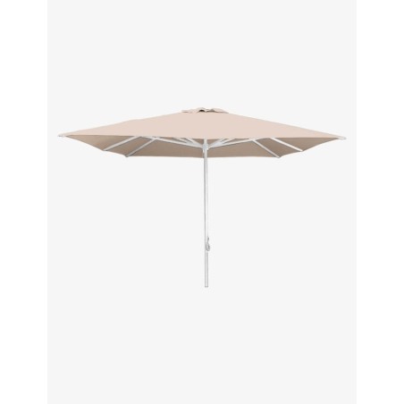 3.5x3.5m Parasol de aluminio para hostelería HD crudo blanco