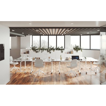 Mesa de reuniones con tablero abatible instalacion