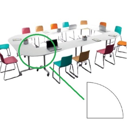 Mesa de reuniones con tablero abatible esquina