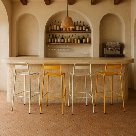 Tabouret Barceloneta en aluminium empilable en couleurs sho1145009Tabourets de bar