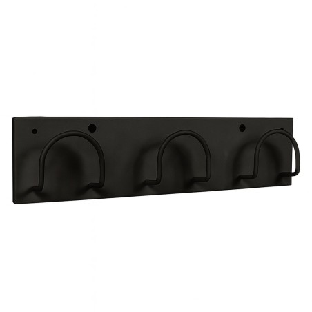 Metallic wall Rack  black 3 hangers