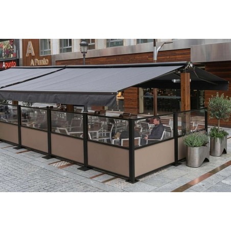 Paraviento rígido en terraza de bar negro Taupe