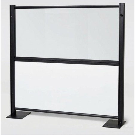 Paraviento rígido para terrazas de hosteleria negro panel blanco