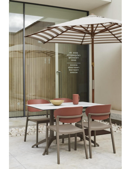 Guarda-sol JAVA 2x2 m em madeira FSC com tecido Olefin – Ezpeleta