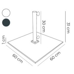 Base metallica per ombrellone 20 kg bianca 2