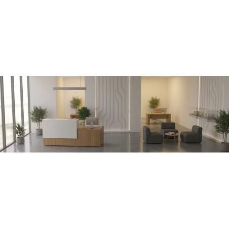 MUBBAR - Balcão de atendimento reto em madeira QUO mop1101024