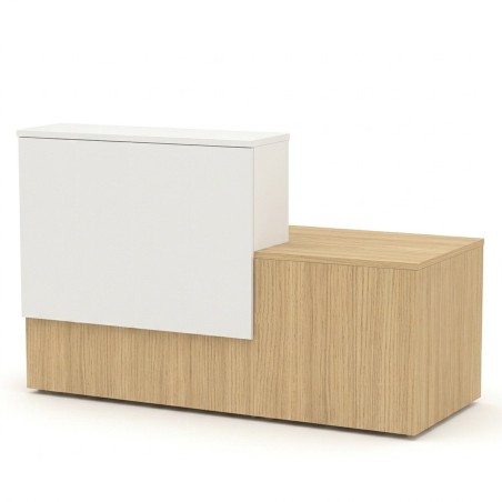 Mostrador de oficina recto madera QUO Roble natural TY combinado