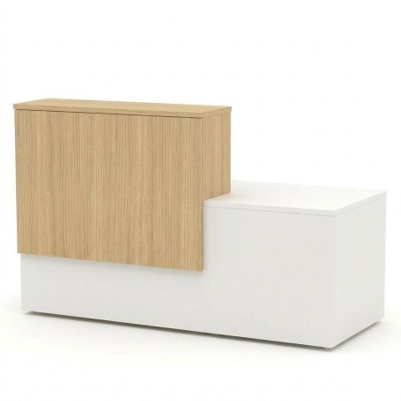 Mostrador de oficina recto madera QUO Roble natural YT combinado