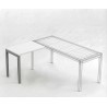 Ala para mesa de oficina colección NEMO blanco gris aluminio