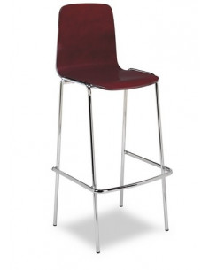 Bancos altos-Tamborete de madeira natural com encosto MRM540 sta1092010