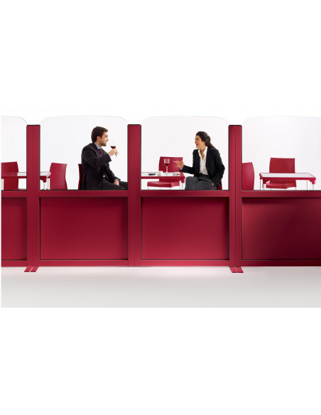 Pantalla plegable per a terrasses de naus vermell i metacrilat mse1145001