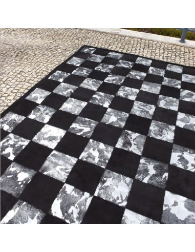 Alfombra de piel moderna blocks coal1148001