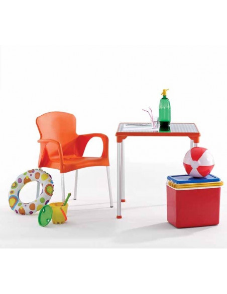 Silla de polipropileno apilable sho1145004 conjunto con mesa beck