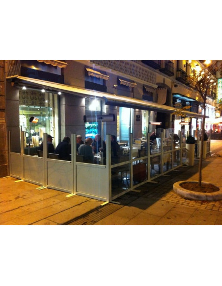 Pantalla plegable per a terrasses de restauració mse1145001 instal·lació gris