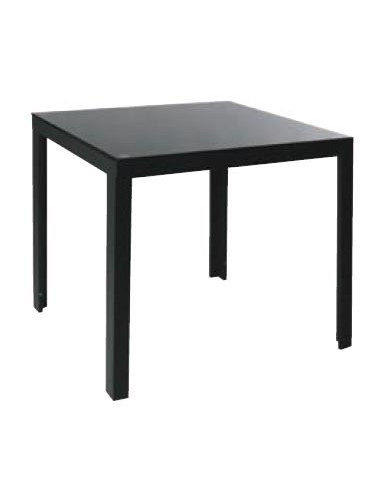 Mesas de esplanada Mesa de terraço de vidro preto 80x80cm MAMBA mho1032049