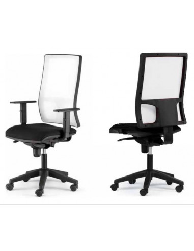 Sedia in colori schienale ergonomico maglia syncro ste166002 colore blnaco con e senza braccioli