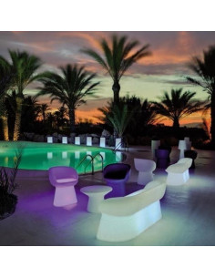 Sofá branco sem luz mho1146002 cor branco, em conjunto com mesa e cadeira 2