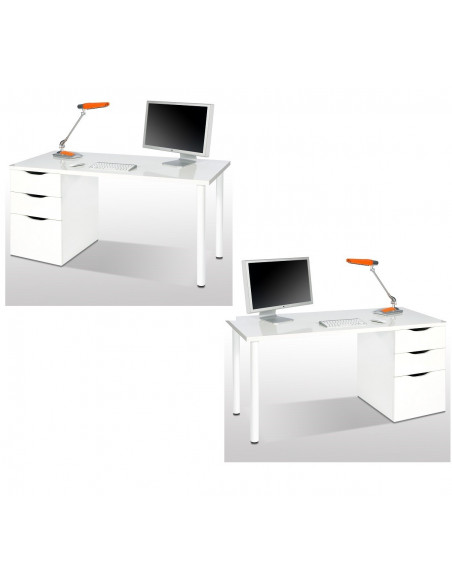 Scrivania completa di cassettiera con mju2010002 reversibile montaggio
