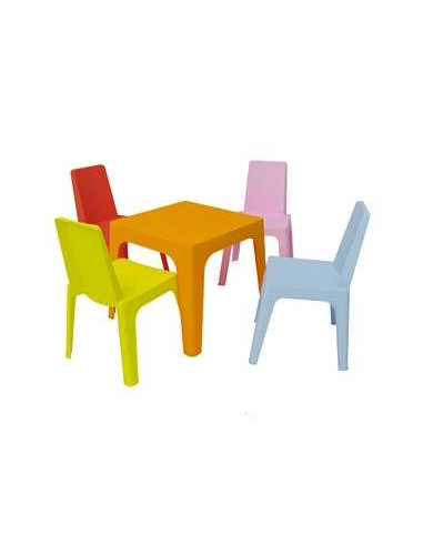 Conjunto infantil mesa e cadeiras e JULIETA cju1032001 mesa laranja