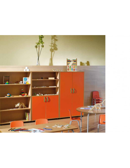 Armario con puertas escolar 148x90 cm aes105012 - Armarios de archivo y gavetas